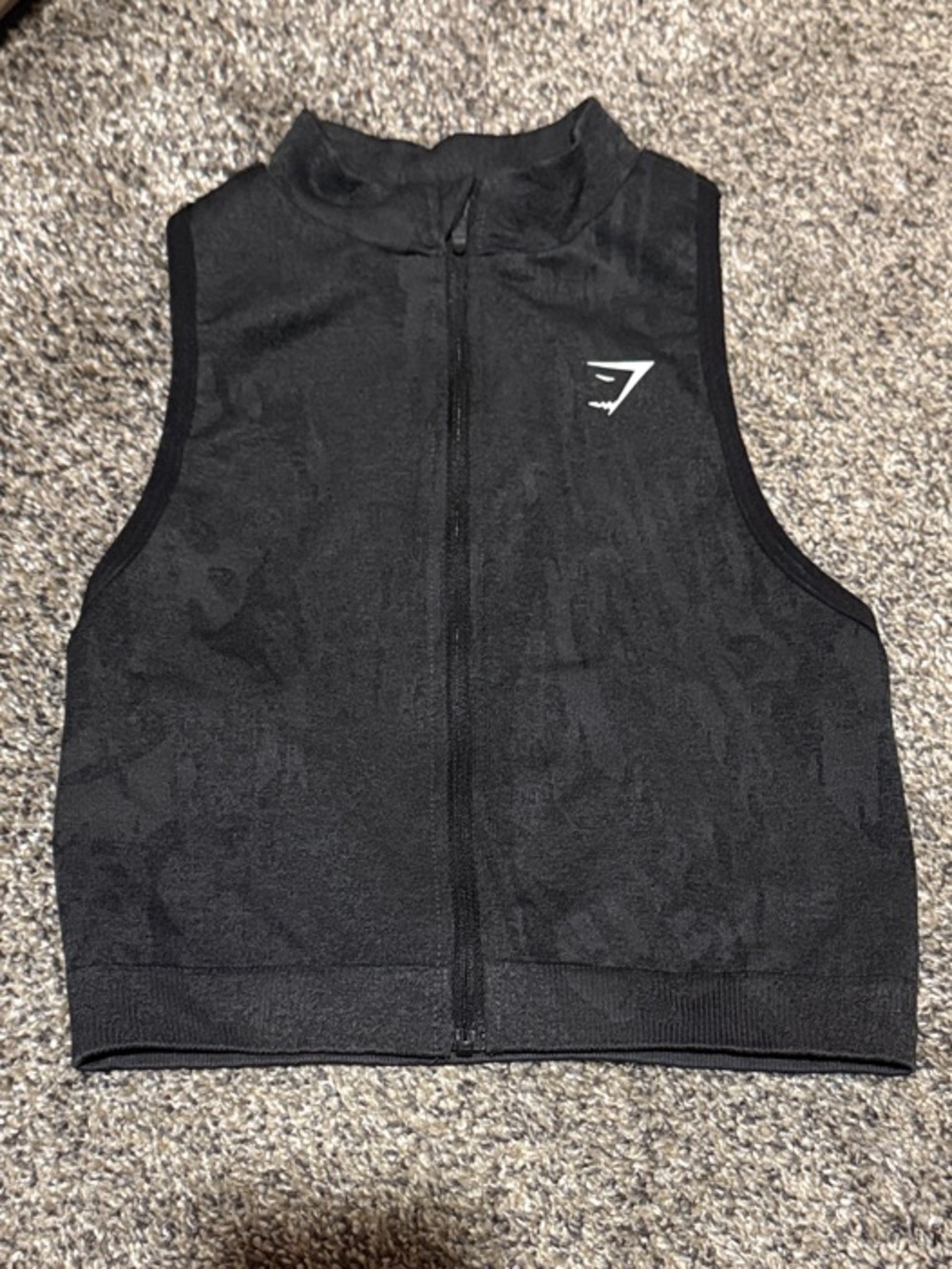 Gymshark Black/grey Zip-Front Women's Crop Top